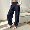 thumbnail image 4 of cocolona Womens High Waist Yoga Pants Elastic Waist Straight Slim Leg Gym Workout Pants with Pockets, 4 of 4