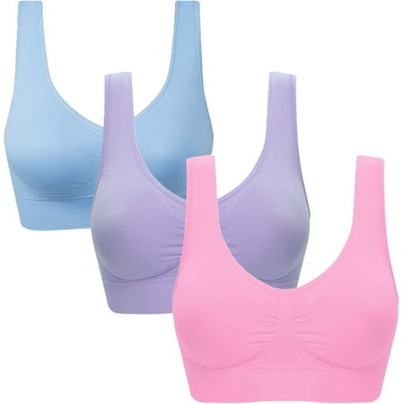 4-pack plus size seamless comfortable sports bra for women-removable pads  ideal for everyday wear and exercise