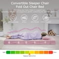 thumbnail image 3 of Jakoola Folding Sofa Bed - Convertible Floor Couch with High-Density Foam and Comfortable Corduroy Cover, Portable Chair with Fitted Bag and Pillow, Pink, 3 of 12