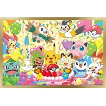Pokemon - Birthday Party Wall Poster, 14.725" x 22.375" Framed