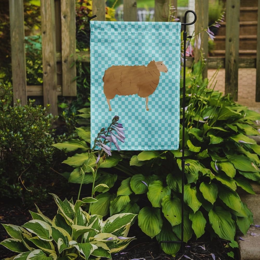 Caroline's Treasures BB8151GF East Friesian Sheep Blue Check Flag Garden Size , Small, multicolor