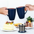 thumbnail image 5 of 16 OZ Porcelain Tea Mug with Filter and Lid, Loose Leaf Tea Cup Steeper Maker, Gifts for Tea Lover, Navy Blue, 5 of 8