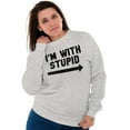 thumbnail image 3 of I'm With Stupid Classic Rude Insult Unisex Plus Fleece Graphic Sweatshirt Brisco Brands 3X, 3 of 5