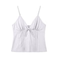 thumbnail image 4 of Adeawade Tank Tops Womens Sleeveless Summer Camisole Top With Bow Knot Spaghetti Straps Slim Going Out Top Retro Clothes White M, 4 of 4