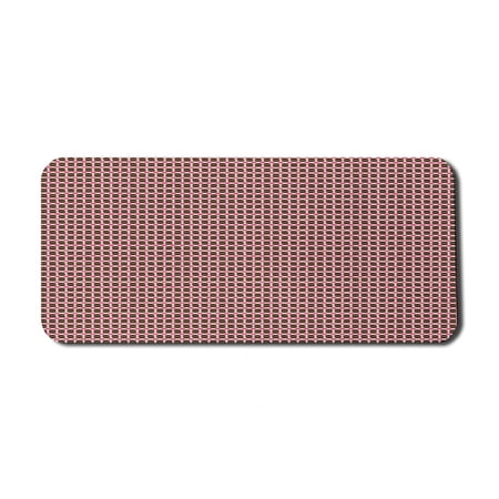 Geometric Computer Mouse Pad  Eggshell Shape Circles and Semicircles Repeating Pattern  Rectangle Non-Slip Rubber Mousepad X-Large  35  x 15  Gaming Size  Brown Hot Pink  by Ambesonne
