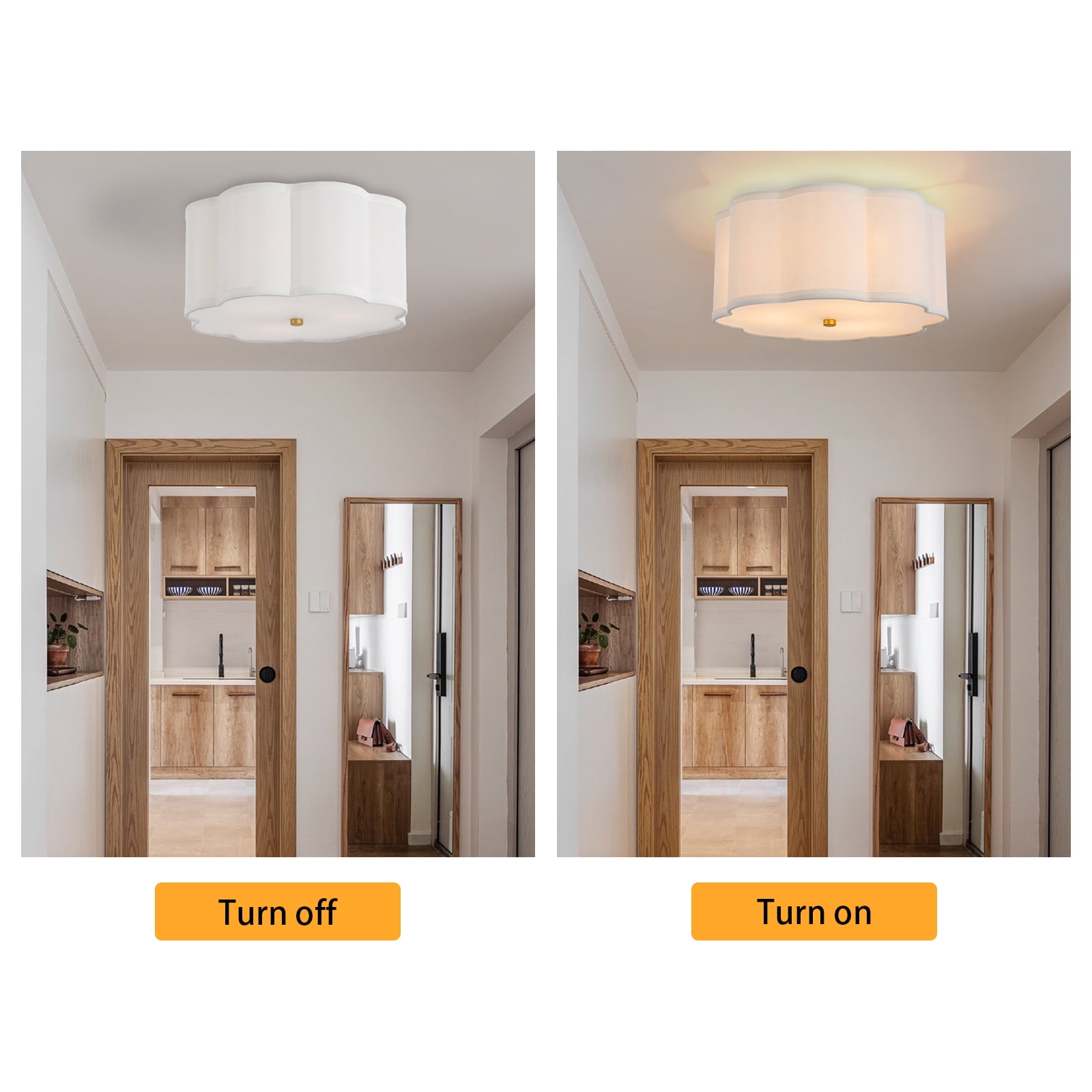 Flush Mount Ceiling Light, Ceiling Light Fixture, Ceiling Lamp For Living Rooms, Bedrooms, Kitchens, Dining Rooms, Entrances