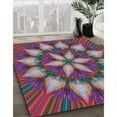 thumbnail image 2 of Ahgly Company Indoor Rectangle Patterned Dark Raspberry Purple Abstract Area Rugs, Swatch Sample, 2 of 6