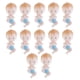 thumbnail image 1 of 12pcs Mini De Plástico Para Favorecen Los Suministros Para El Cumpleaños De La De Bienvenida Al Bebé Azul Gloria Mini muñecas lindas de las muchachas del muchacho, 1 of 9