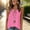 Pink, variant on Women's Lace Embroidered Sleeveless Tank Top Split V-Neck Casual Blouse White M