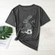 thumbnail image 2 of Camisas de Manga Corta para las Mujeres Moda Casual Impresión Cuello Redondo Suéter Tee Blusas, 2 of 4