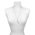 thumbnail image 3 of Delight Jewelry Goldtone Mini November - Yellow Crystal Heart I Have Plans for You Engraved Cross Zoey Necklace, 28", 3 of 4