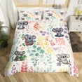 thumbnail image 2 of Kawaii Koala Bedding Set King Size,Cartoon Koala Flower Duvet Cover,Cute Watercolor Floral Bed Set Wildlife Animal Print Duvet Cover with 2 Pillowcases（No Comforter）, 2 of 5