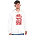 thumbnail image 4 of Funny Zombies Like Me For My Brains Men's Big & Tall Graphic Zip Up Hoodie Brisco Brands 4X, 4 of 5