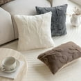 thumbnail image 4 of AUQ Decorative Throw Pillowcases,18x18" Plush Jacquard Accent for Sofa & Living Room,Gray, 4 of 7
