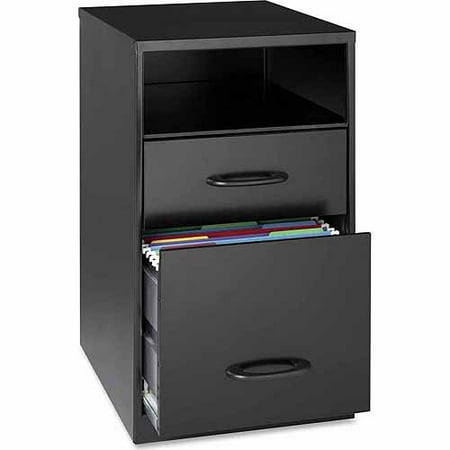 Lorell SOHO 18" 2-Drawer Vertical File Cabinet, Black