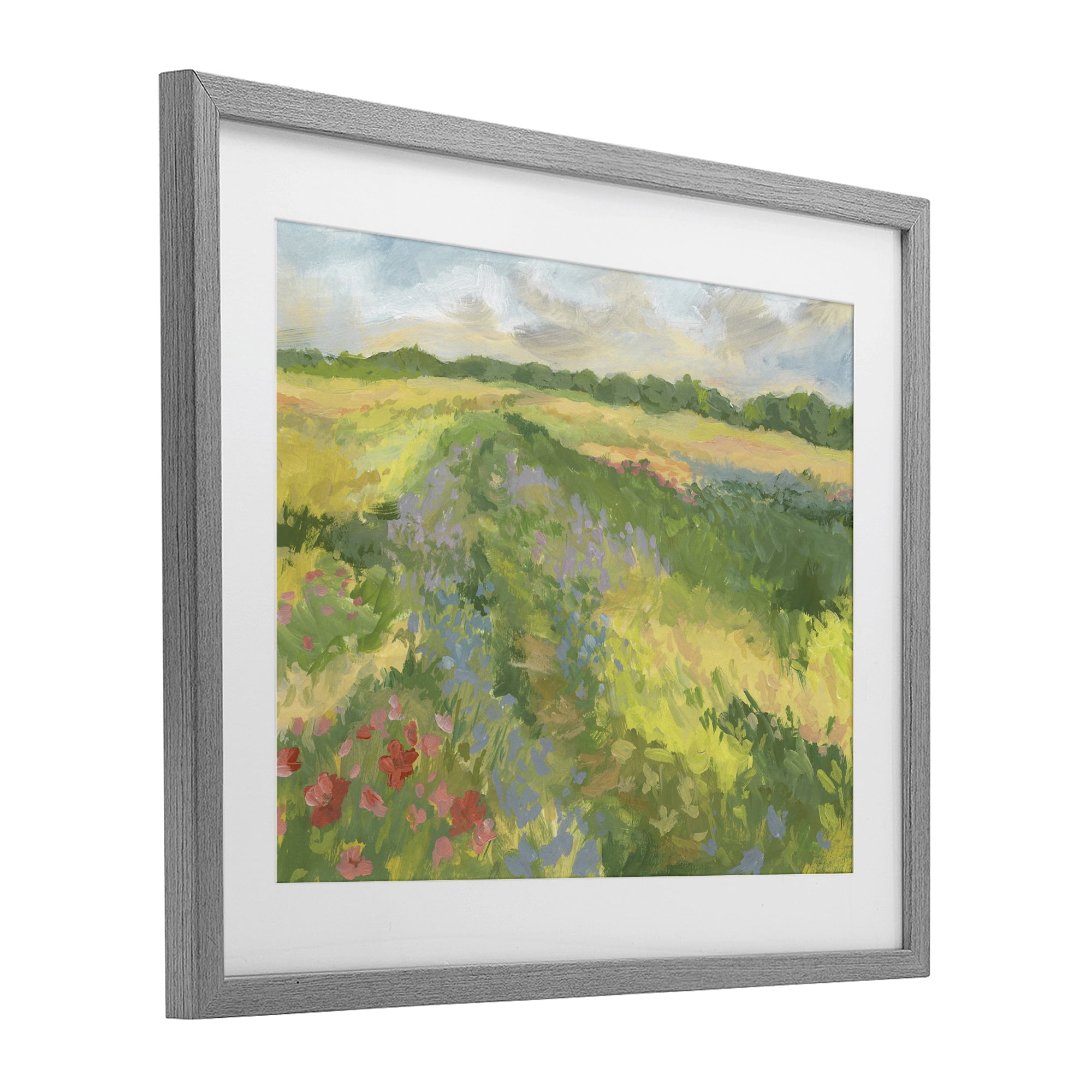 Stupell Industries Windswept Flower Meadow Gray Framed Print Under Glass, design by Victoria Barnes