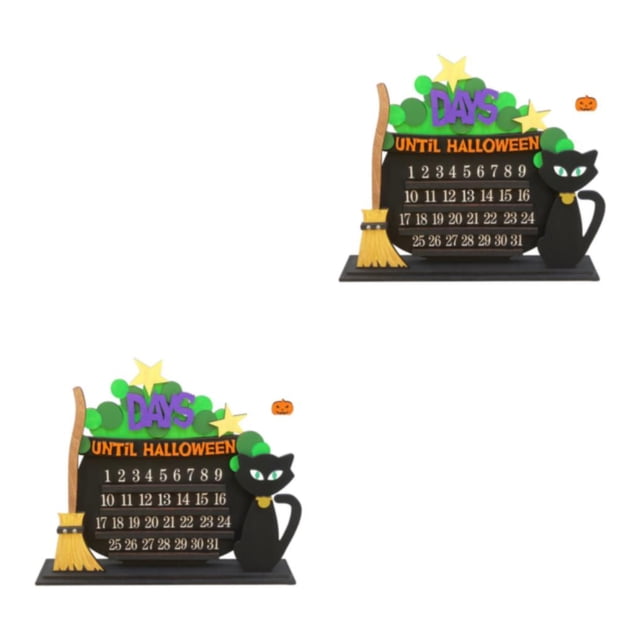 Calendario de Adviento Billuyoard Halloween Gato en Escoba Negro 2Conjunto