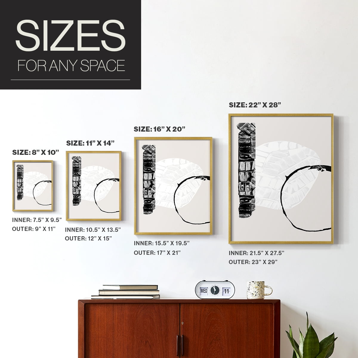 Zen Shapes I Framed Print - Solid Wood in Single Picture Frame Solid Wood 2 Framed Print