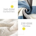 thumbnail image 4 of Manta polar PU MEI Sherpa reversible de 150 x 200 cm, gris y azul suave, 4 of 8