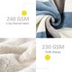 thumbnail image 4 of Manta polar PU MEI Sherpa reversible de 150 x 200 cm, gris y azul suave, 4 of 8
