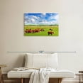 thumbnail image 2 of Elephant Stock Grazing Hereford Cows Wall Art - Horizontal Canvas Wall Art - Living Room Wall Decor - Animal Canvas - Beige And Brown Decor - 30" x 20", 2 of 8