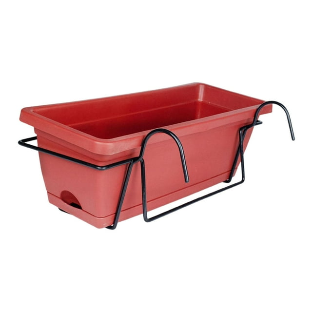 Guardoinrt Balcony Planter For Railing Window Box Planter Hanging Railing Flower Pot Vase Basket Balcony red