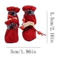 thumbnail image 3 of Winter Dog Boots with Fleece Lining & Reflective Tape - Warm Pet Shoes for Cold Weather Non-Slip Sole & Drawstring Closure Set, Red, JKODE, 3 of 8