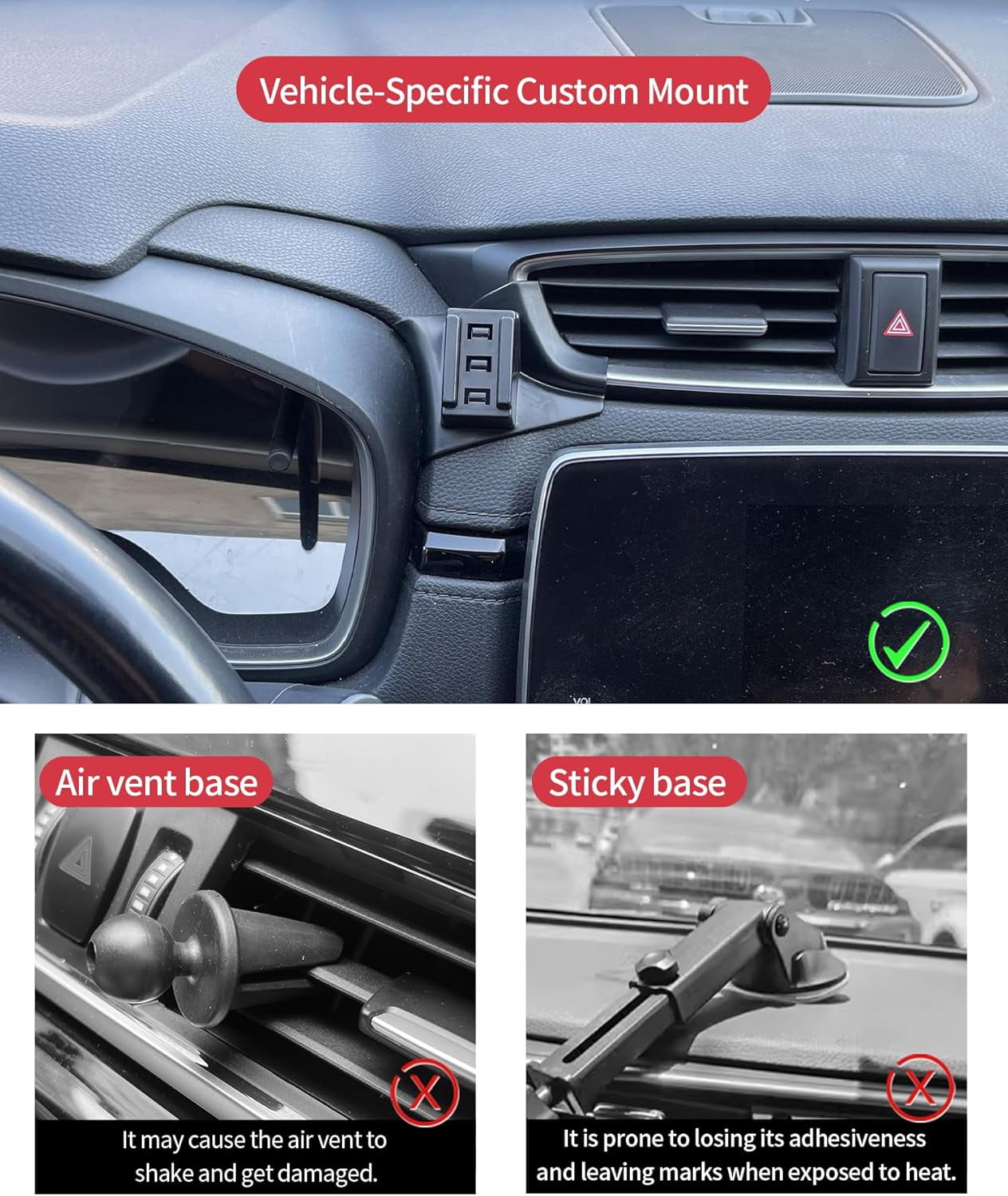 Car Phone Holder for 2017-2022 Honda CR-V / 2020-2022 CRV Hybrid Auto Accessories Navigation Bracket Interior Decoration Mobile Cell Phone Mount, 360° Rotation