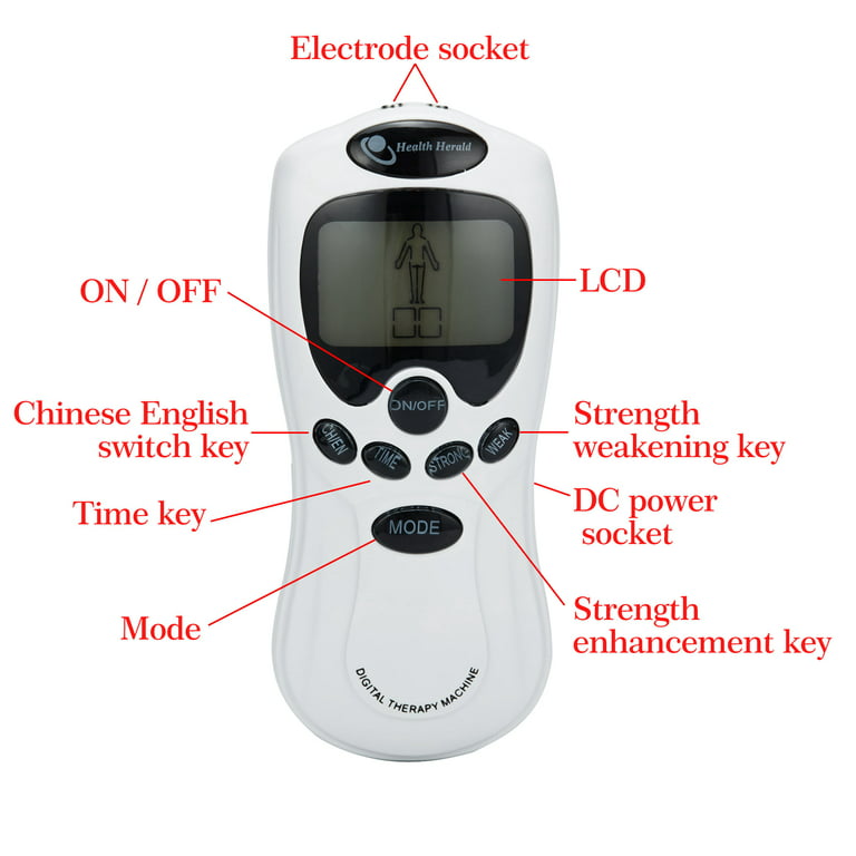 OhhGo TENS Unit Electronic Pulse Massager for Electrotherapy Pain Therapy  Muscle Stimulator Massager, 8 Modes and 4 Pads, Electric Massager for for