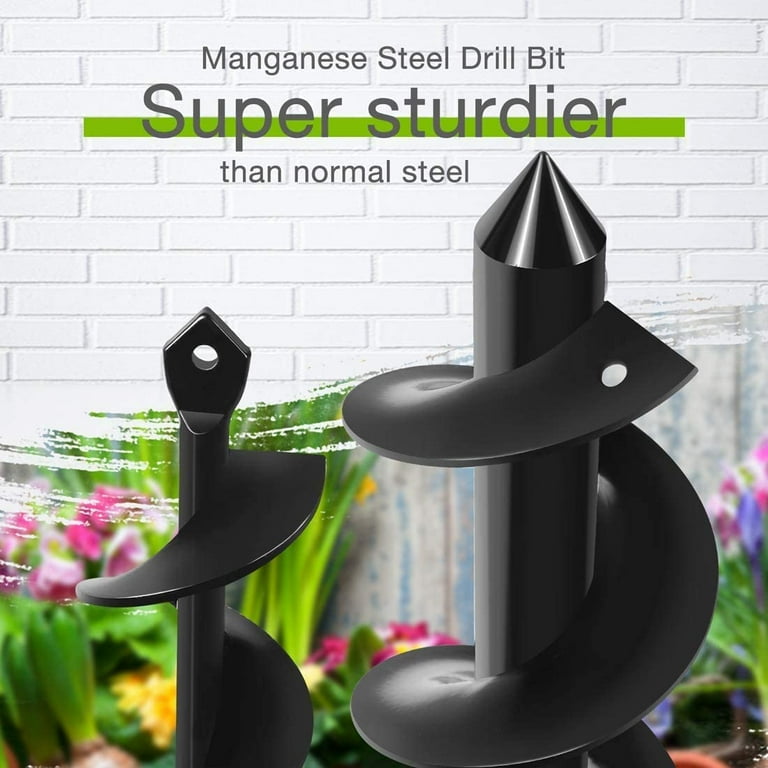 WERHE Earth Auger For Drill With SDS Plus Adapter Diameter 200 Mm, 80 Cm Length - Well Drill, Tree Planting, Ground Drill, Post Drill, Through Drill