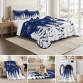 thumbnail image 6 of Quilts King Size Bedding Set, Navy Blue Christmas Trees Lightweight Quilted Comforter, Winter Xmas Snowflakes Pine Forest Reversible Bedspread Coverlet with Pillow Covers for All Season, 96" x 106", 6 of 9