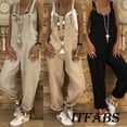thumbnail image 1 of Combinaison Décontractée pour Femmes en Lin et Coton Ample Salopette Short Pantalon Salopette, 1 of 5