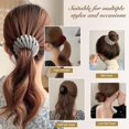 thumbnail image 3 of LAICAIW 3 Pcs Pinces à Cheveux Nid d'Oiseau Accessoires pour Cheveux pour Femmes et Filles Velours Extensible Chignon Pince à Cheveux Fixe Vintage Rétractable Porte-Queue de Cheval Boucles (Couleur-8), 3 of 6