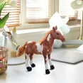 thumbnail image 3 of Blueek 12 Inch Simulated Horse Doll - White & Brown Mane - Christmas Gift - Handmade Craftsmanship - Sofa Decoration(Style B), 3 of 7