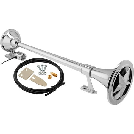 Weather Station Roof Mount Vixen Horns Loud 145dB Single Chrome Plated Train Air Horn with Star Weather Protection Cover 12V, Ideal for exterior roof mounting VXH1170C ()