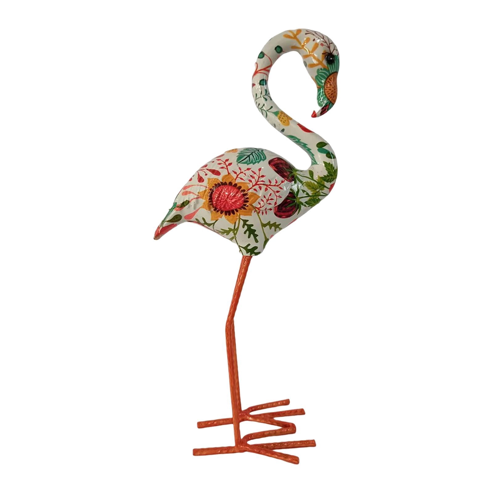 Resin Figurines Birds Sculptures Long Legs Decorative Modern Art Backyard Flamingo Garden Statue for Yard Porch Sidewalks Decoration Window Style C
