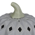 thumbnail image 3 of 5" Gray and Green Lighted Fall Harvest Ceramic Pumpkin, 3 of 3