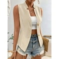 thumbnail image 6 of Women'S 2025 Summer Sleeveless Vest Casual Fully-Lined Slim Work Fashion Petite Elegant Tops Champagne S, 6 of 7