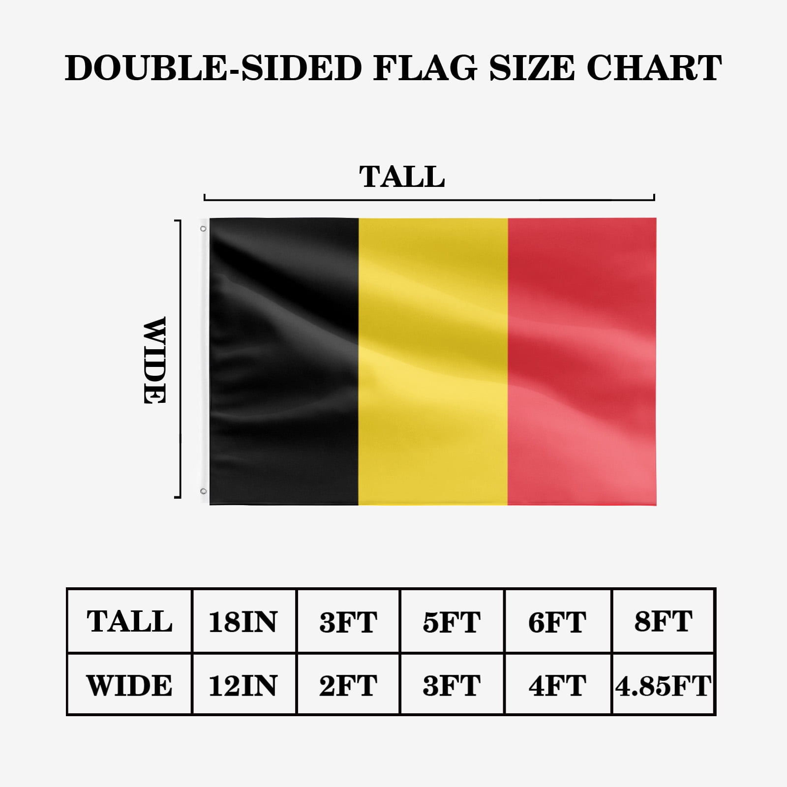 Livetty Double Sided 3 layers Flags 4x6 Ft Belgium Flags Banner for Yard Decoration Garden Display For World Soccer Play