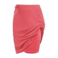 thumbnail image 4 of SUYIDA Womens Mini Skirt High Waisted Skinny Sport Skirt Solid Color Comfortable Skirts with Pockets Red,L, 4 of 4