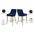 thumbnail image 4 of Meridian Furniture Owen 28"H Velvet Bar Stool in Navy (Set of 2), 4 of 5