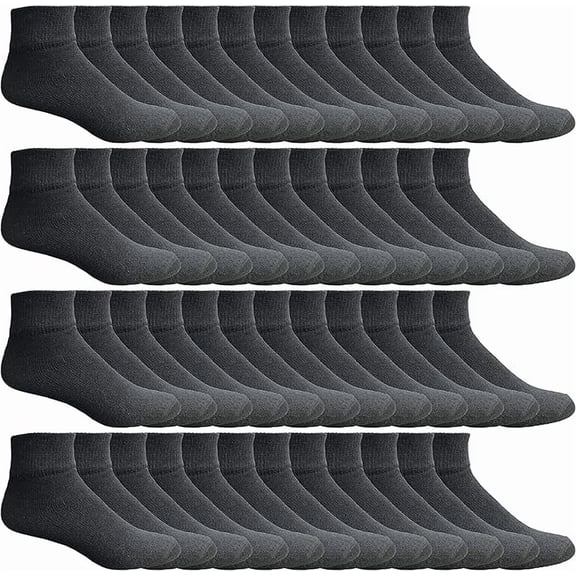 SOCKS'NBULK 60 Pairs Mens Wholesale Bulk Sports Crew, Athletic Socks Case Pack Options, Size 10-13 (Mens - Black Crew)