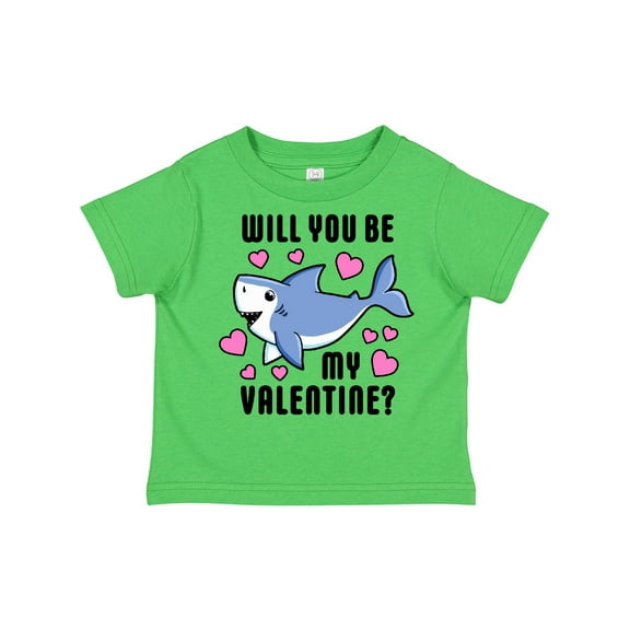Inktastic Will You Be My Valentine with Cute Shark and Hearts Boys or Girls Toddler T-Shirt