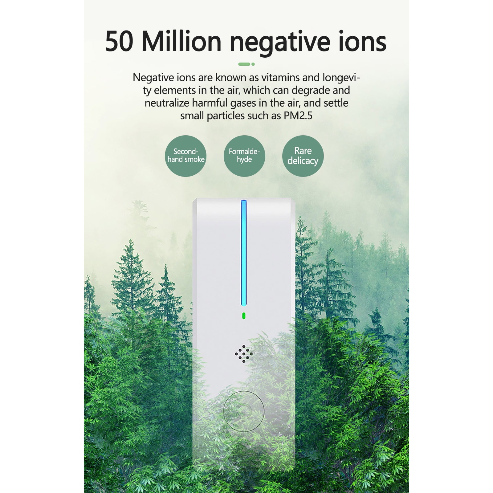 YiJuHui 5pcs Negative Ion Air Purifier Plug-in Odor Eliminator for Home Office Travel Portable Air Freshener with Night Light