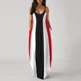 thumbnail image 2 of Women Large Size Summer Sexy V-Neck Butterfly Print Sleeveless Pullover Long Dresses Off Shoulder Beach Holiday Party Wear Robe, 2 of 7
