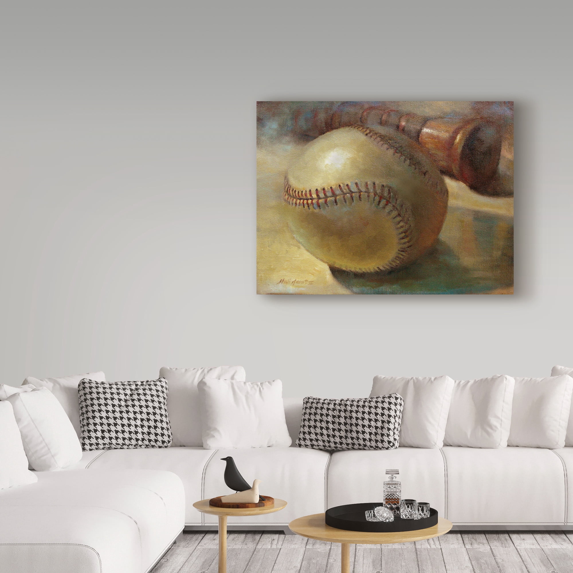 Trademark Fine Art 'Baseball With Bat' Canvas Art by Hall Groat Ii