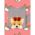 thumbnail image 3 of Royal Corgi Smiling Royal Crown Sweatshirt Women -Image by Shutterstock, Female 5X-Large, 3 of 4