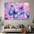 thumbnail image 6 of Mudket Blue and Purple Butterflies with Flowers Canvas Wall Art, Framed Print, Ready to Hang Wall Decor for Living Room Bedroom, Fantasy Style Artwork - 12"L x 8"W, 6 of 10