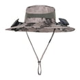 thumbnail image 4 of Sombrero de refrigeración con ventilador, sombrero para el sol, ala ancha, recargable, 3 velocidades, con ventilador solar, pescador tinta caqui, 4 of 8