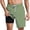 Army Green, variant on KIHOUT Men's Striped Print 2-in-1 Compression Lined Quick Dry Swim Trunks Elastic Drawstring Waist Beach Shorts